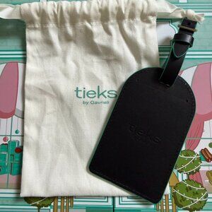 TIEKS BY GAVRIELI MATTE BLACK LEATHER LUGGAGE NEW IN TOTE